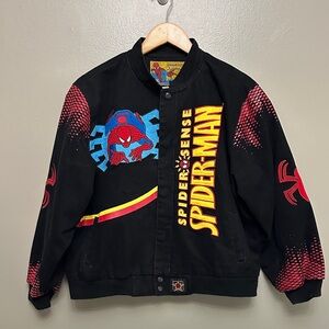 Boys J. H . Design  Spider-Man embroidered snap front coat